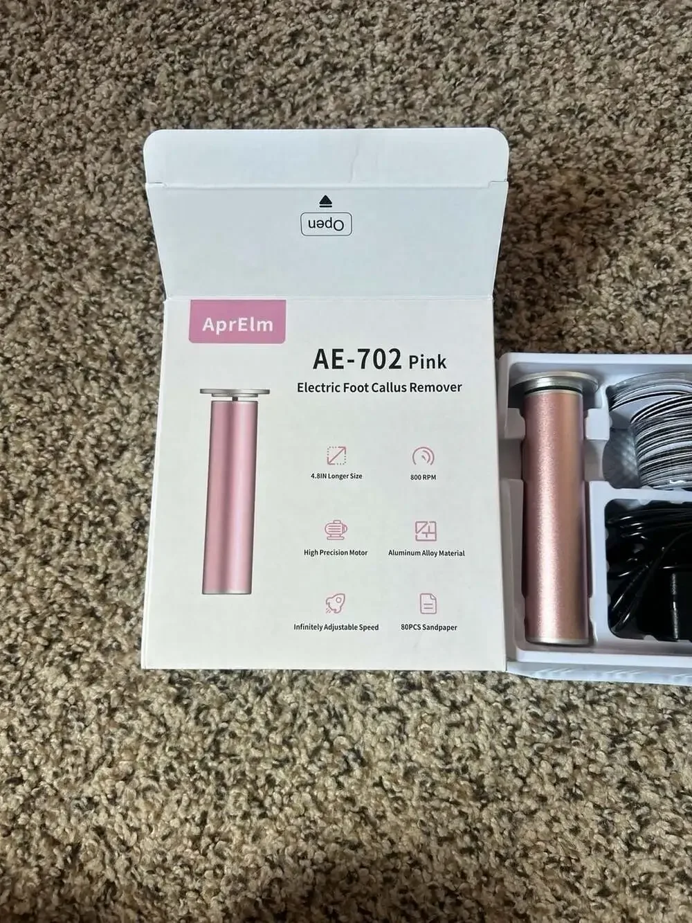 AprElm AE-702 Pink Electric Foot Callus Remover